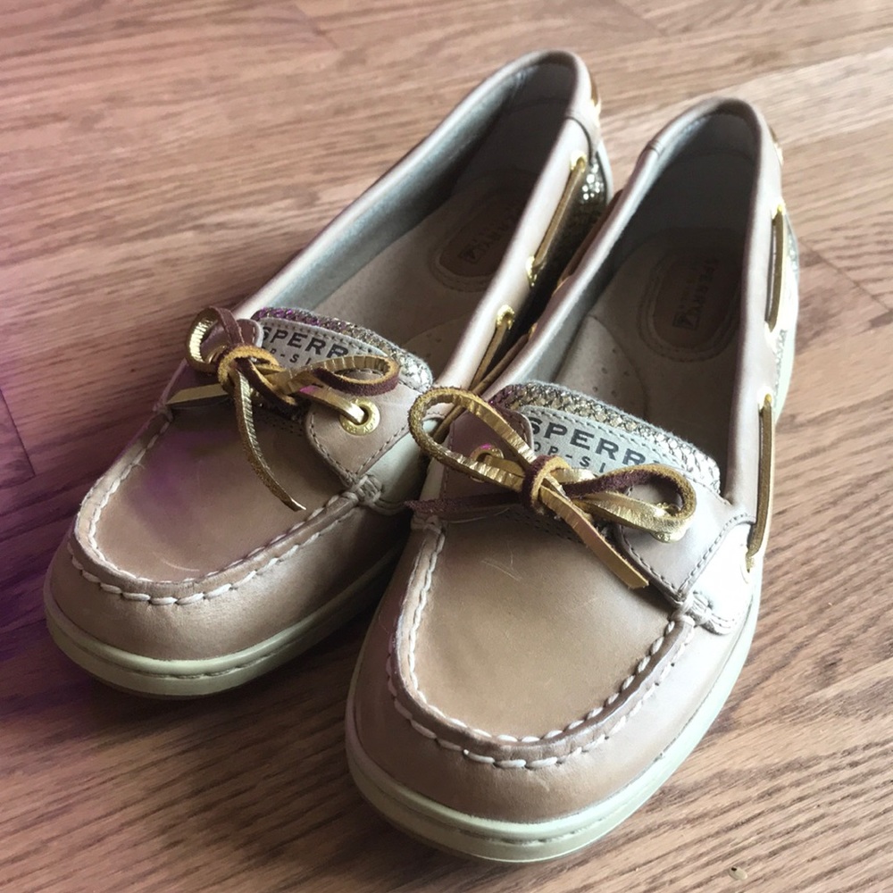 Tan/Gold Sperry Top Siders Boat Shoes